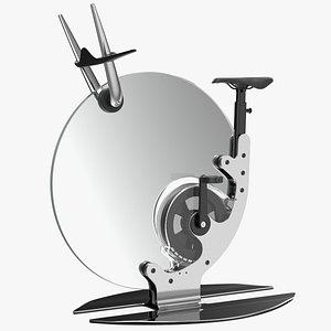 3D Futuristic Exercise Bike Ciclotte Steel Rigged
