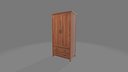 Modern Wooden Two Door Wardrobe Cabinet with Double Drawers