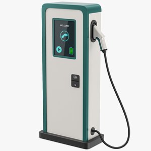 Low Poly Detailed Electric Car Charger
