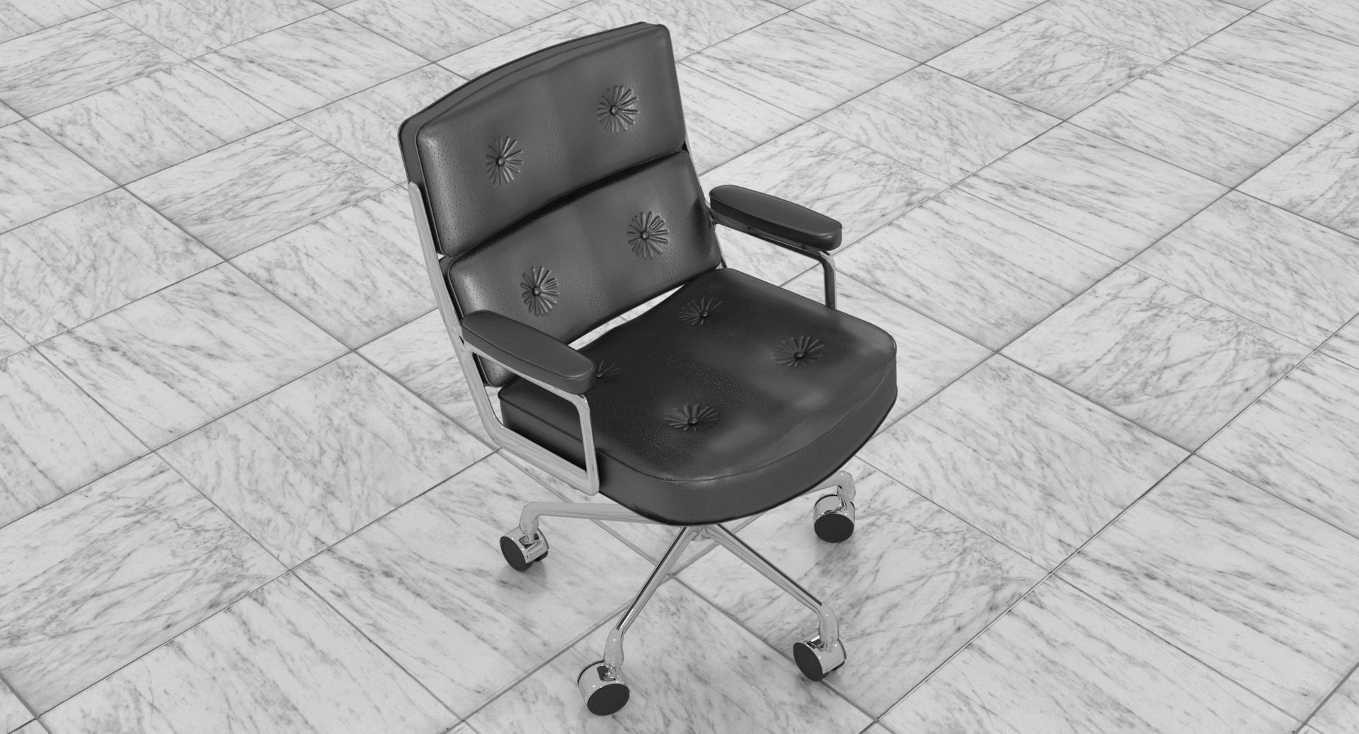 Eames Executive Chair Chrome Frame Black Leather 3d Model Turbosquid 1717614 2082