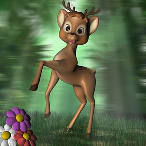 3dsmax cartoon deer rigged