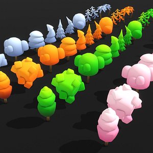 3D model Stylized Low Poly Trees Pack