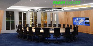 3d conference room table chairs