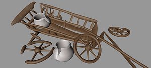 Low poly Waggon Wreck