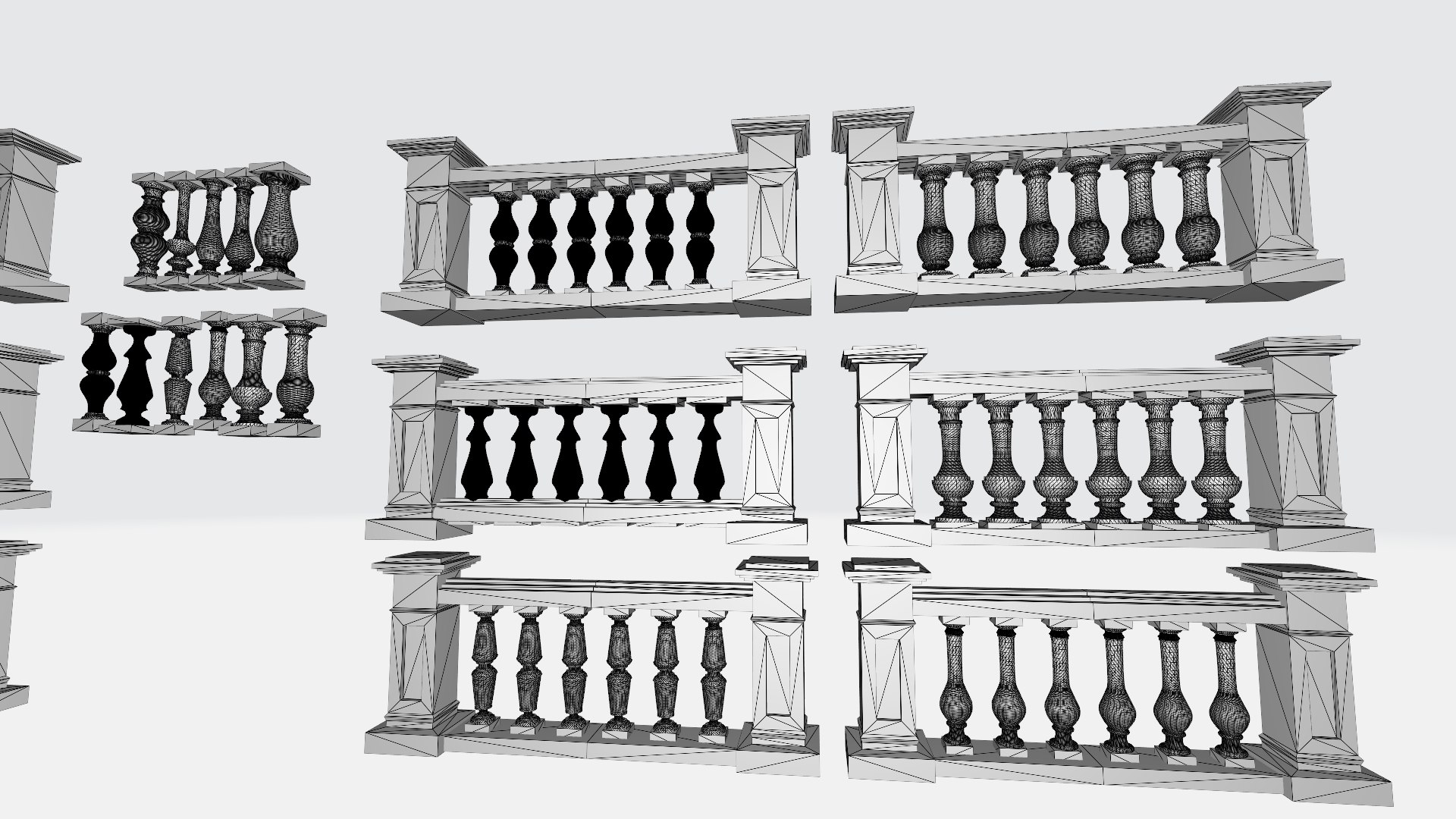 3D Decorative Concrete Railing In Three Dimensions - TurboSquid 2121306