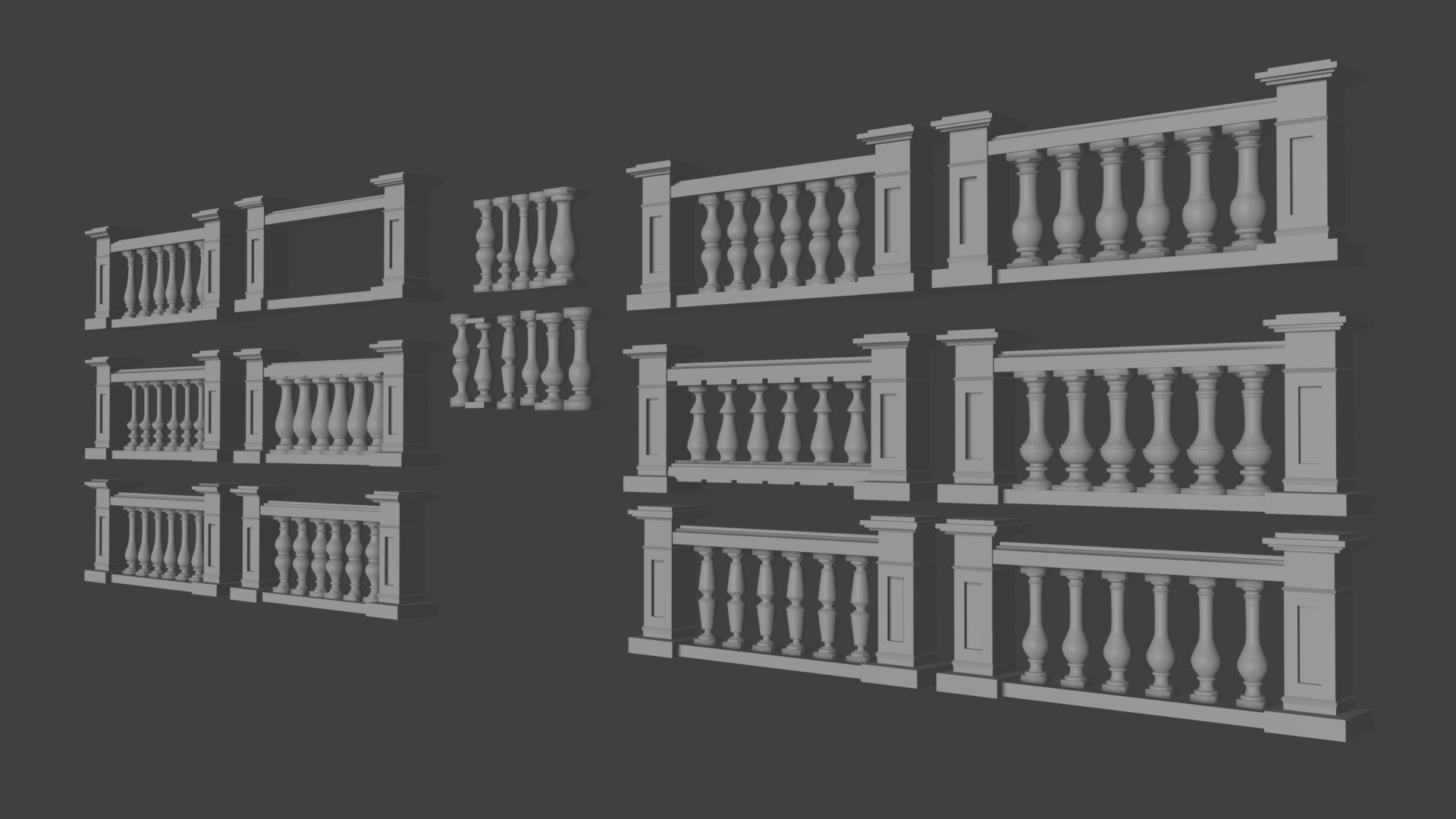 3D Decorative Concrete Railing In Three Dimensions - TurboSquid 2121306