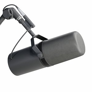 3D Microphone and mounting arm Rigged