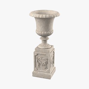 3d large cast stone urn