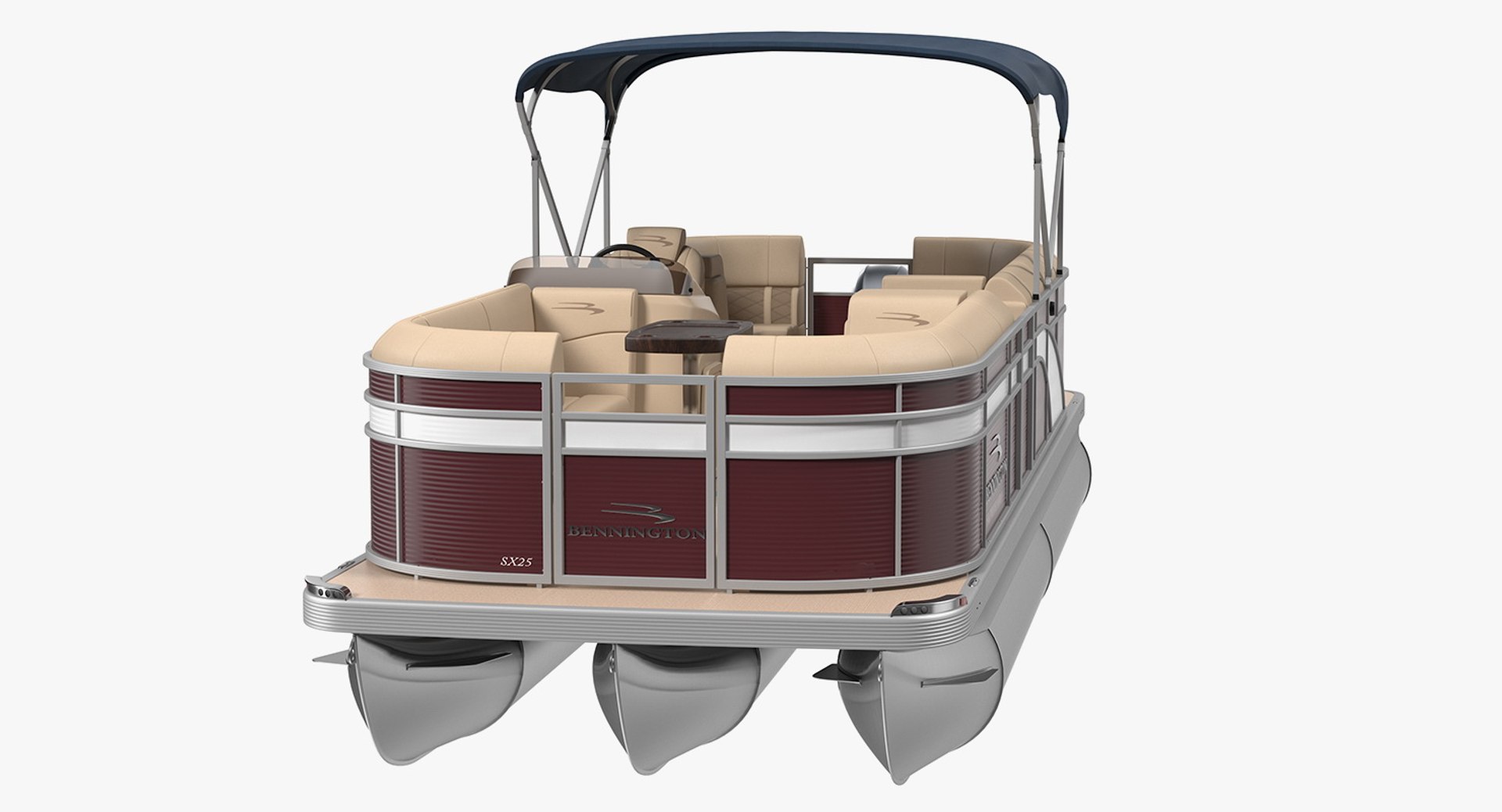 bennington sx25 pontoon boat 3D model https://p.turbosquid.com/ts-thumb/NV/voMjoA/tVZwTzxL/benningtonsx25pontoonboatriggedvray3dmodel007/jpg/1551297701/1920x1080/fit_q87/645c423a0fba42efdc964b9432c75c99a18d8b72/benningtonsx25pontoonboatriggedvray3dmodel007.jpg