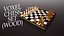 Voxel Glass and wood Chess board set