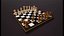 Voxel Glass and wood Chess board set