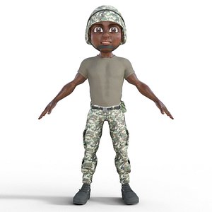 3D Cartoon Soldier 3D model