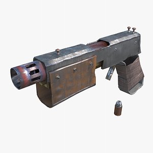 postapocalyptic pistol 3D