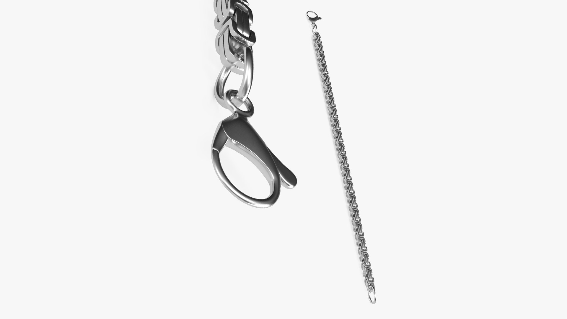 Byzantine Jewelry Silver Chain 3D model preview