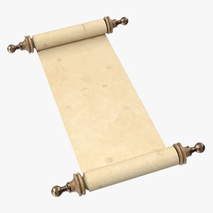 Rouleau de parchemin - parchment roll free 3D model animated rigged