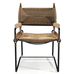 Mcguirefurniture Bill Sofield Baton Arm Chair 3D