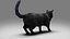 Gatto di pelliccia nero attrezzato e animato