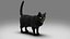 Gatto di pelliccia nero attrezzato e animato
