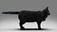 Gatto di pelliccia nero attrezzato e animato