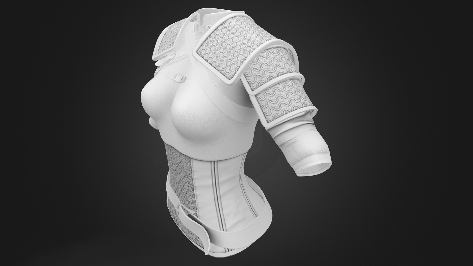 3D Model Medieval Female Warrior Top With Shoulder Guards - TurboSquid ...