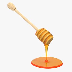 3D model honey dripping wooden drizzler
