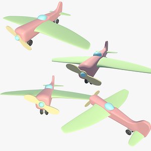 3D Cartoon Airplane 3D Model High Quality  Ready for Animation