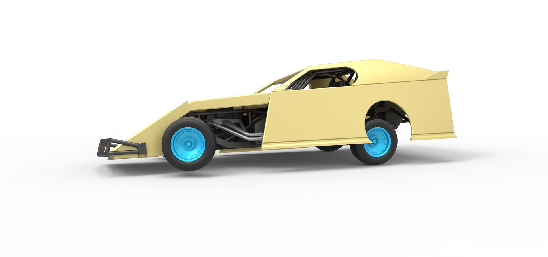 Diecast Dirt Modified stock car while turning Scale 1 to 25 3D model