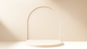 Mockup brown abstract podium stage for product showcase 3d background rendering model