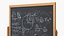 Written Chalkboard with Chalk and Eraser