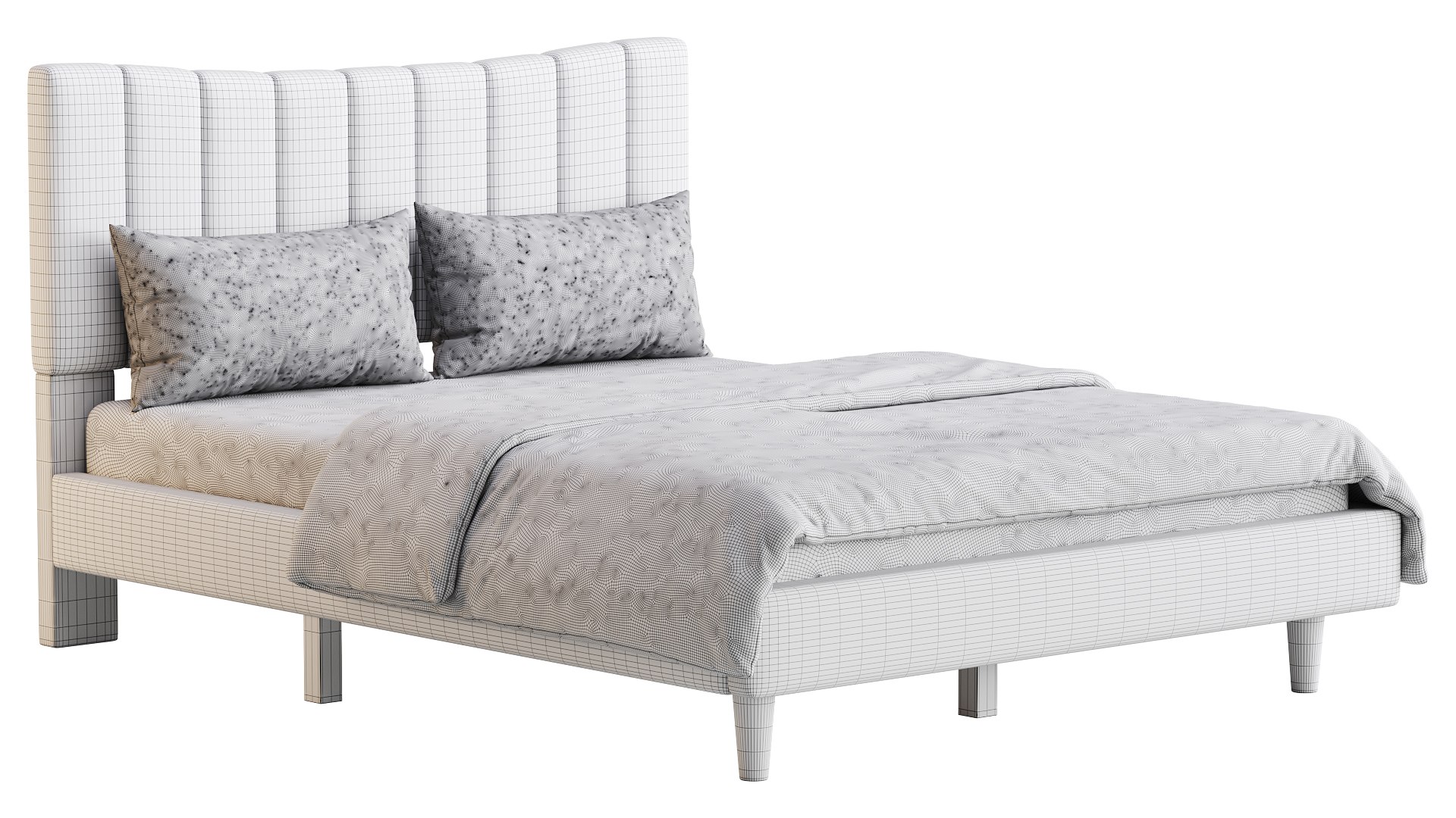 Aukfa Queen Upholstered Bed 3D Model - TurboSquid 2276420