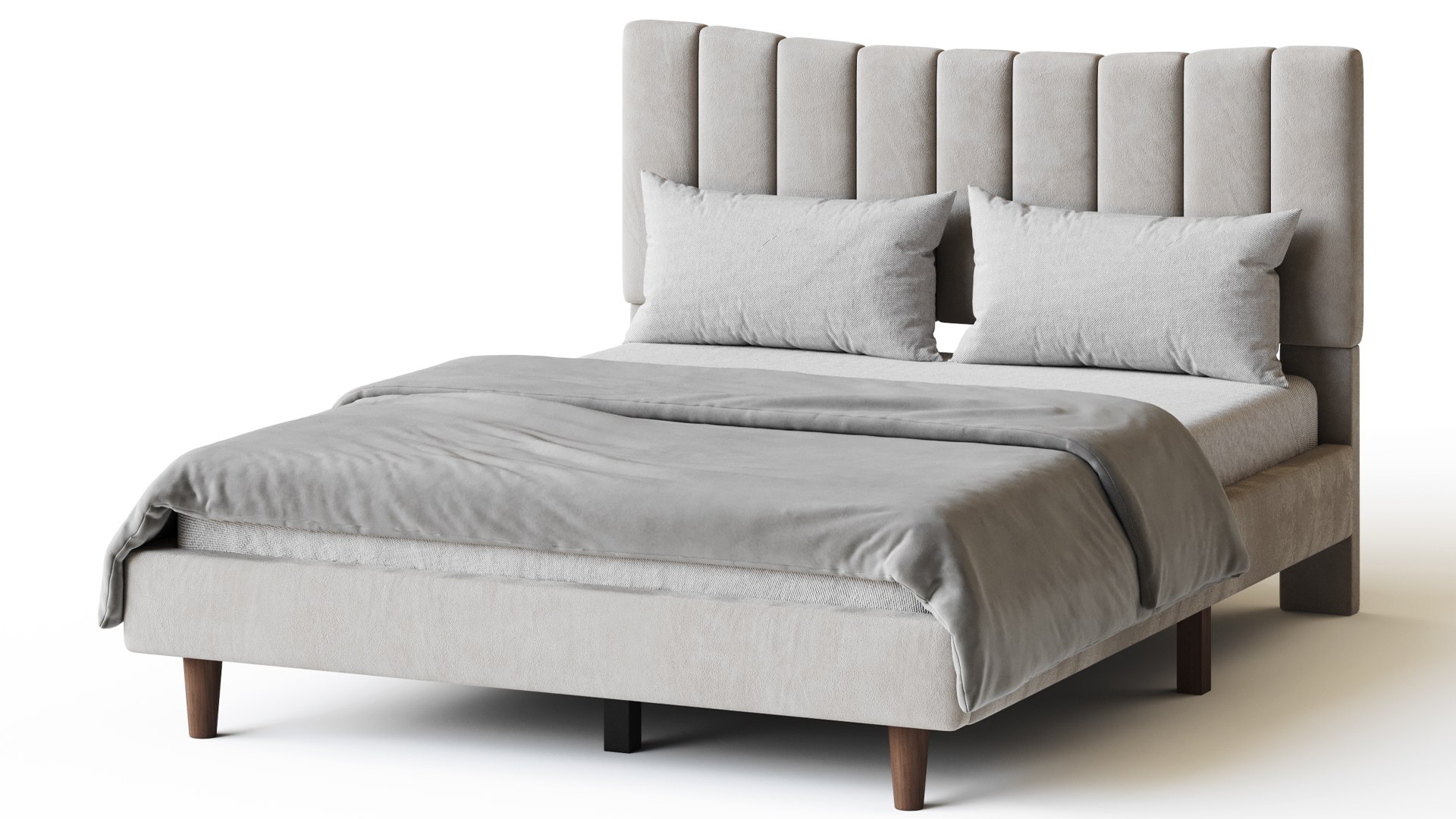 Aukfa Queen Upholstered Bed 3D Model - TurboSquid 2276420