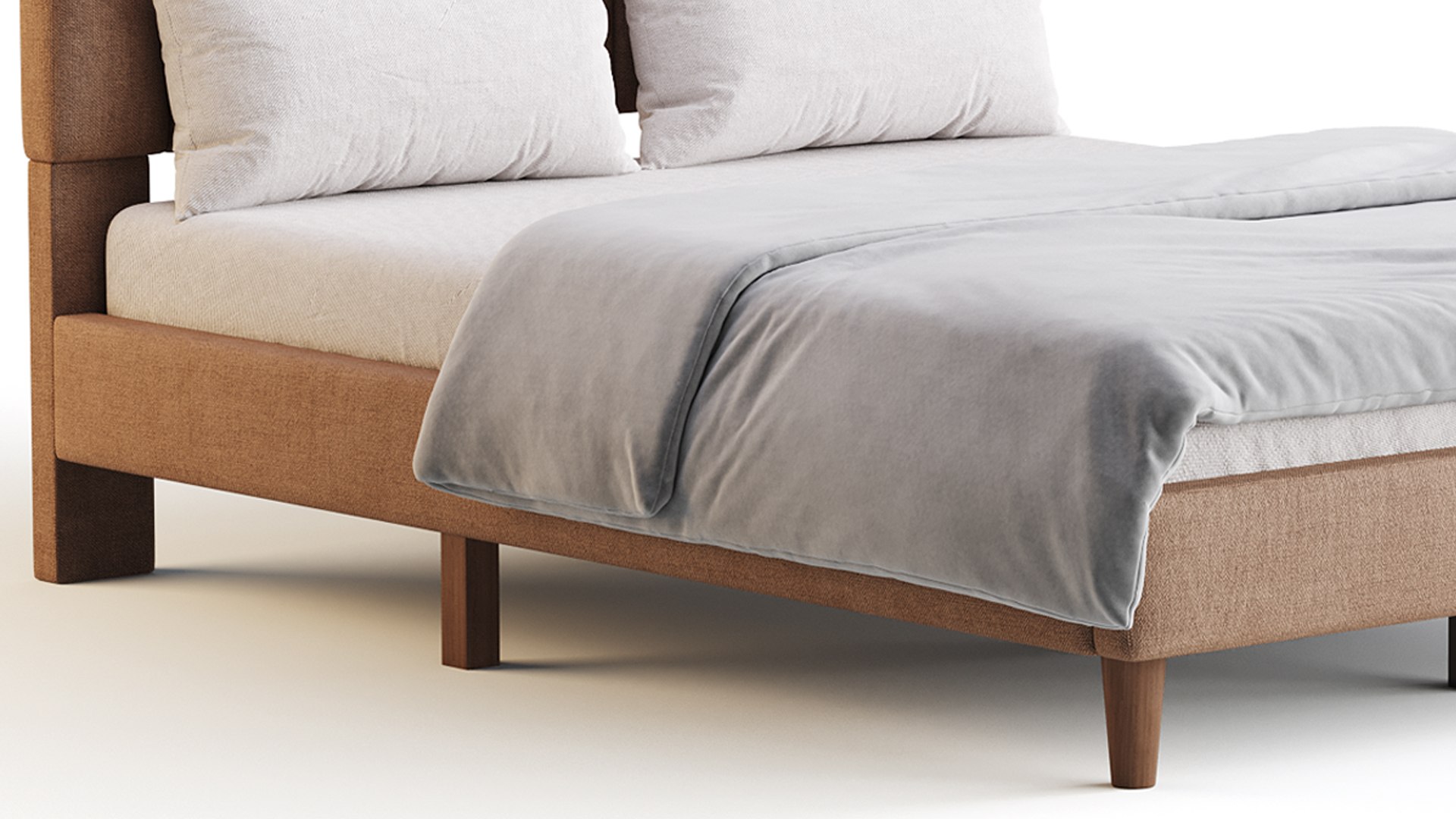 Aukfa Queen Upholstered Bed 3D Model - TurboSquid 2276420