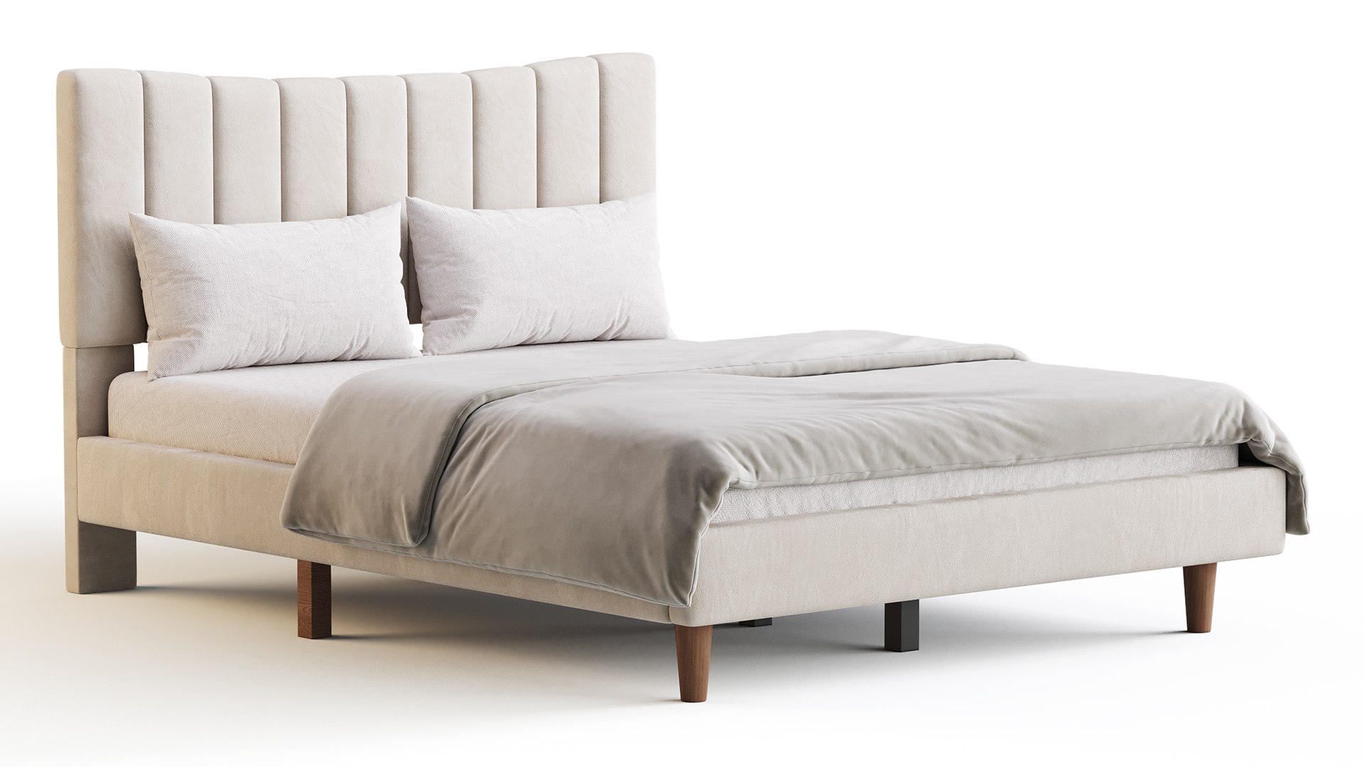Aukfa Queen Upholstered Bed 3D Model - TurboSquid 2276420