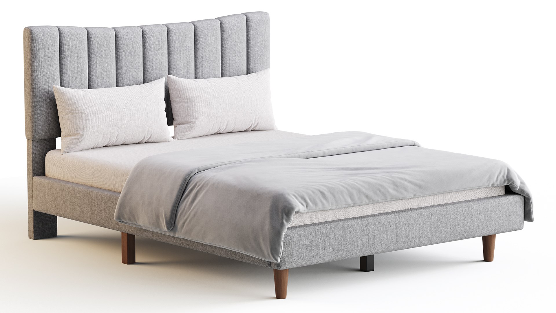 Aukfa Queen Upholstered Bed 3D Model - TurboSquid 2276420