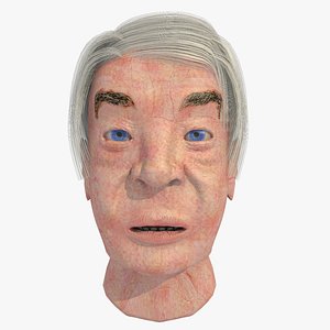 realistically european elderly male head 3d 3ds