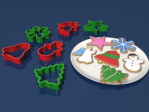 christmas cookies cutters 3d model