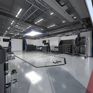 Racing Team Garage  2 Equipped 3D model