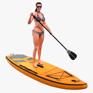 Female Paddleboarder Animated HQ