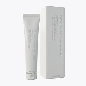 Plastic tube container with paper box 04