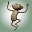 Monkey Cartoon Character Rigged