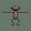 Monkey Cartoon Character Rigged