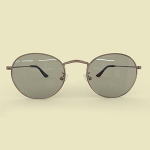 3D Round Polarized Sunglasses Low Poly PBR Realistic
