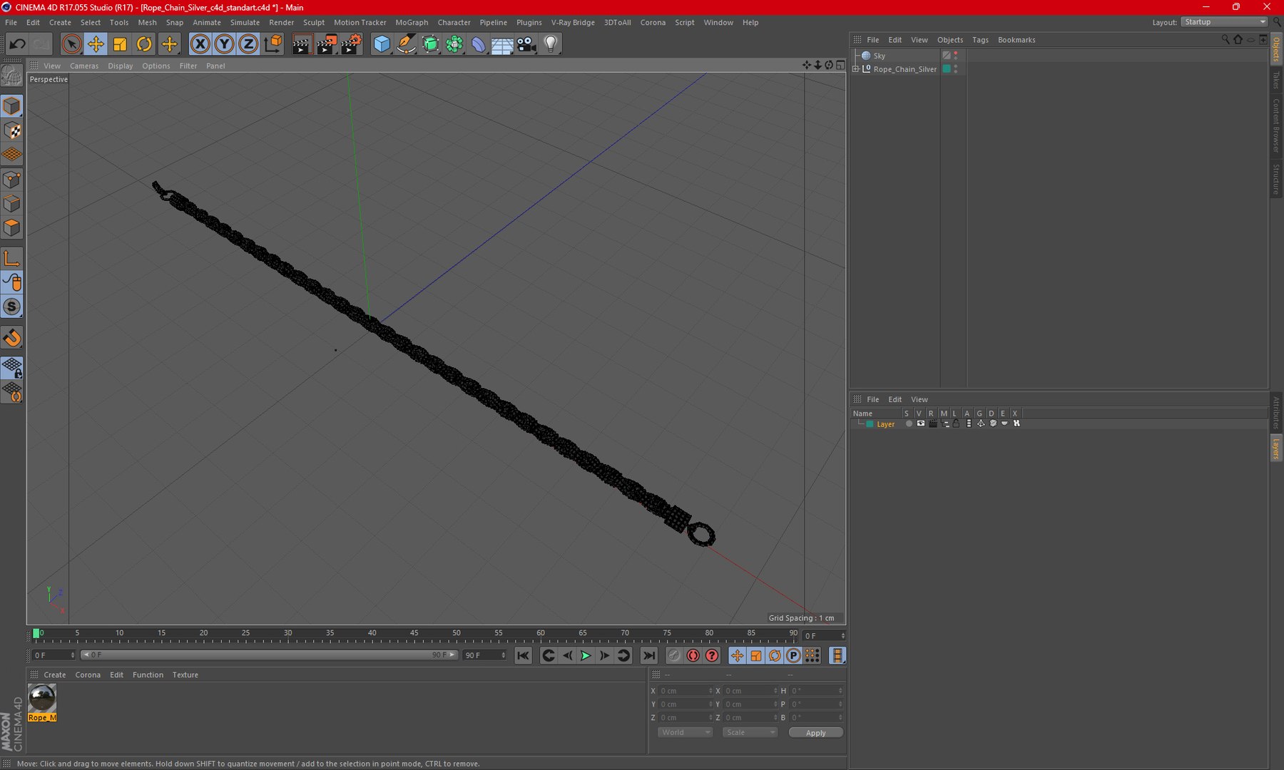 Rope Chain Silver 3D Model - TurboSquid 2243119