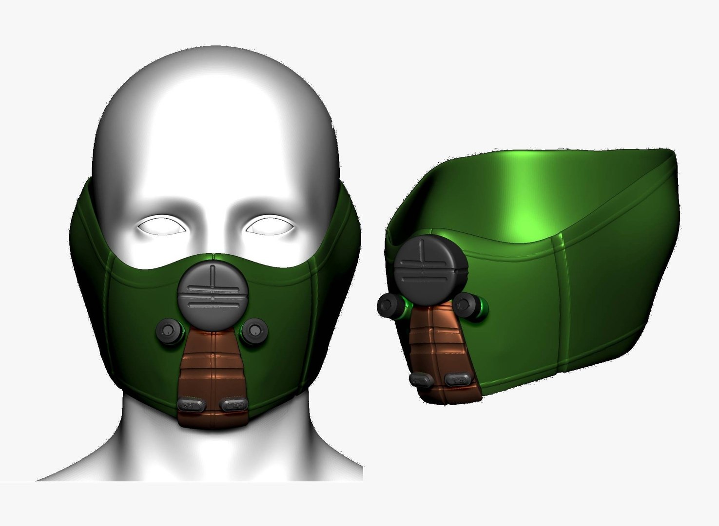 Gas mask helmet sculpt 3D model - TurboSquid 1595274