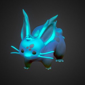 Pokemon nidorina lowpoly pbr rigged plus walkcycle