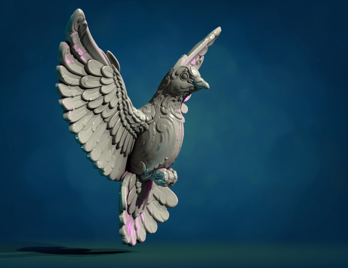 Flying Pigeon Sculpture 3D Model - TurboSquid 2102068
