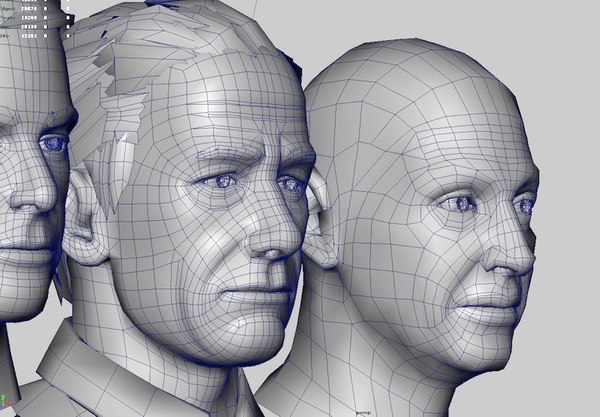 3d human heads faces model