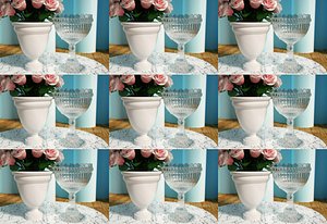 Glass glass vase Redshift holding flower flower arrangement decorative glass glass glass drink cup 3D