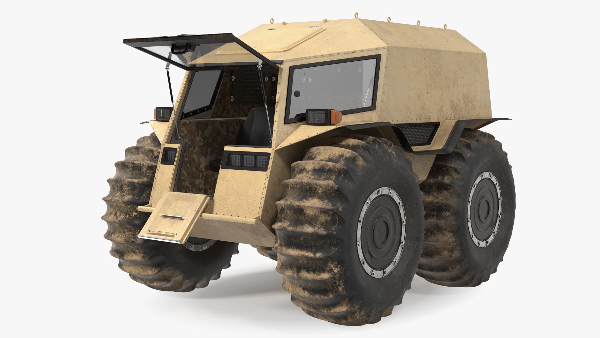 Dirt Off Road Sherp ATV Rigged for Cinema 4D 3D model preview