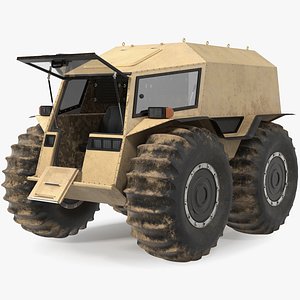 Dirt Off Road Sherp ATV Rigged for Cinema 4D